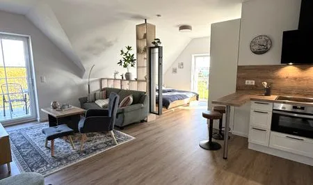 Wohnzimmer Ferienwohnung Kajüte 2