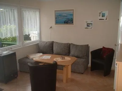 Wohnzimmer Ferienbungalow Fleesensee
