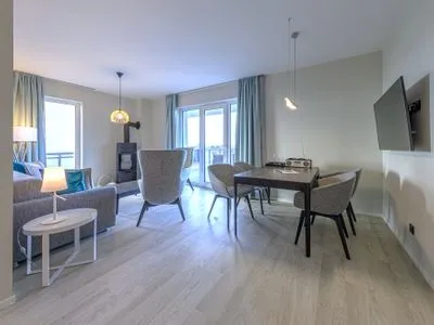 Ferienwohnung Strandlounge Ostseebad Wustrow ZweiWasser Alte Seefahrtschule Essbereich  Strandlounge