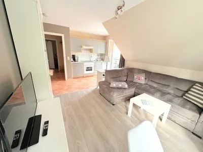 Wohnzimmer Ferienwohnung Ostsee-Buhne