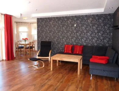 Wohnzimmer Ferienhaus Fleesensee