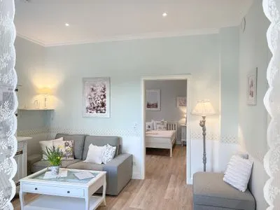 Wohnzimmer Haus Anholt App. 33 - hübsche Veranda & Strandnähe genießen