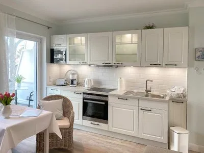 Küche / Küchenzeile Haus Anholt App. 35 - Strand in 50 Metern Appartment mit kleinem Meerblick