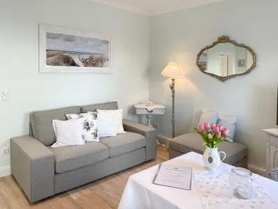 Wohnzimmer Haus Anholt App. 35 - Strand in 50 Metern Appartment mit kleinem Meerblick