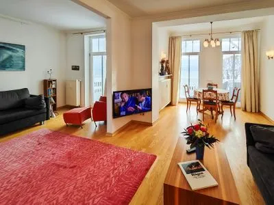 Wohnzimmer Meerblick-Ferienwohnung - Villa Bertha's Heim