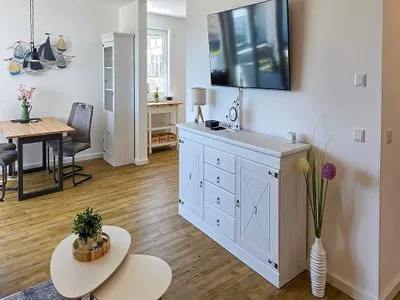Wohnzimmer Aparthotel am Nationalpark, Wohnung Wald & Meer - modern und rollstuhlgeeignet