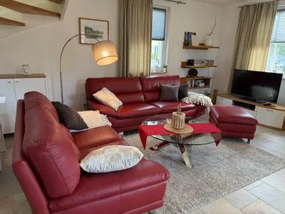 Wohnzimmer Reethaus Seeschwalbe - strandnah