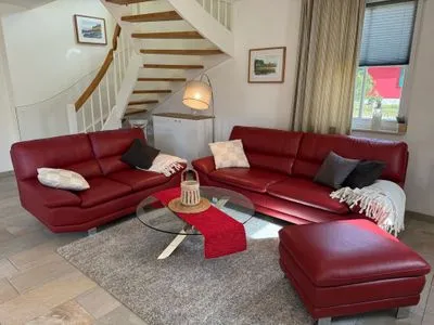 Wohnzimmer Reethaus Seeschwalbe - strandnah