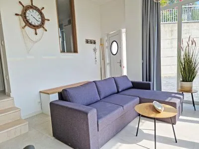 Wohnzimmer Villa Küstenperle, App. Muschelblick - Meerblick pur!