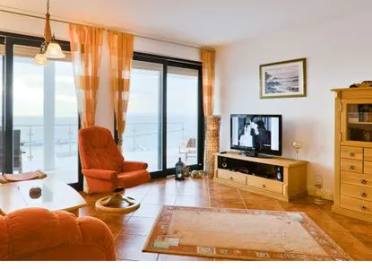 Wohnzimmer Villa Friede-Marie, App. Meeresidyll - mit herrlichem Ostseeblick und Balkon