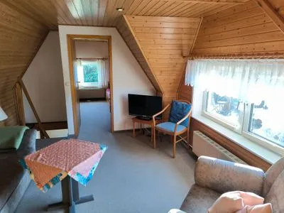 Wohnzimmer Schwanensee Ferienhaus