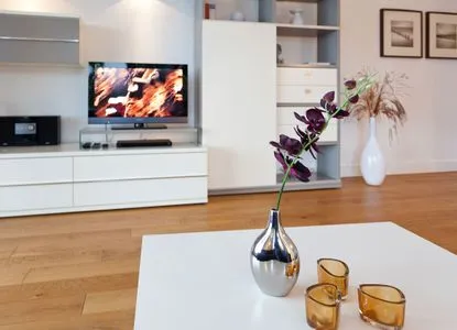 Wohnzimmer Villa Friede-Marie, App. Hannah - mit Terrasse und Ostseeblick