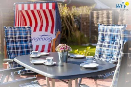 Terrasse Ferienhaus Melkerpad 28 Ferienwohnung Inselzauber