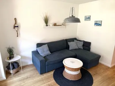 Wohnzimmer Ferienwohnung "Sprotte" am Schönberger Strand