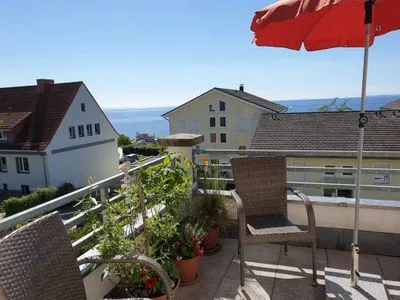 Balkon Haus Victoria, App. Sonnendeck - mit Meerblick