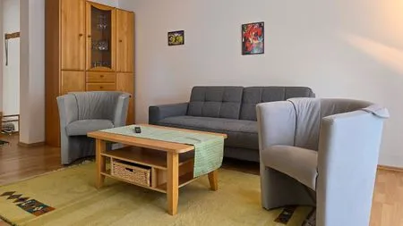 Wohnzimmer Ferienwohnung Feuerstein - in Hafennähe