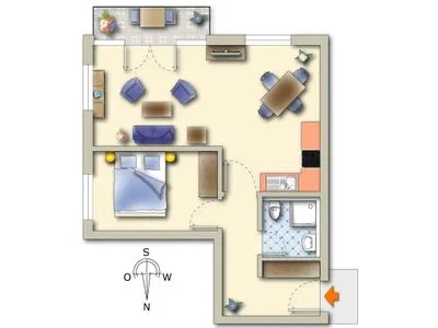 Grundriss Residenz am Strand Wohnung 1-02