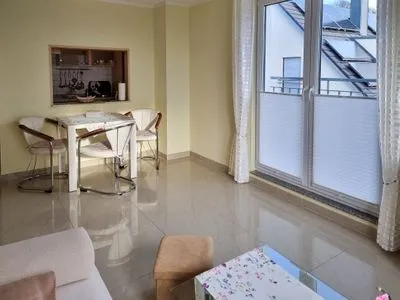 Wohnzimmer Ferienhaus Zum Kreideblick, FeWo Muschel