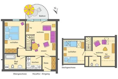Grundriss Ferienpark Freesenbruch Wohnung 3.5 - Muschelsucher