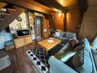 Wohnzimmer Ferienhaus Waldparadies