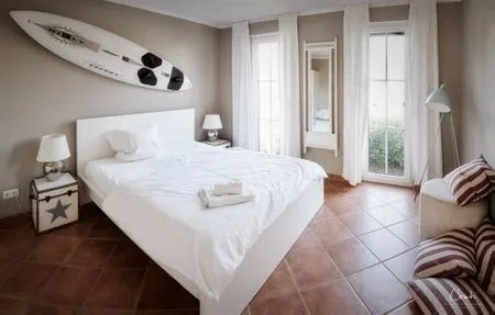 Schlafzimmer Ferienwohnung Strandkorb im AnnaHus