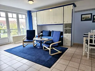 Wohnzimmer Ferienwohnung am Salzhaff C6