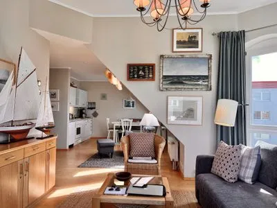 Wohnzimmer Turmsuite Kühlungsborn