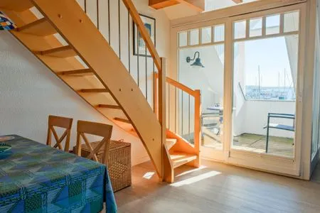 Wohnzimmer Ferienwohnung Haffblick im Haus am Yachthafen