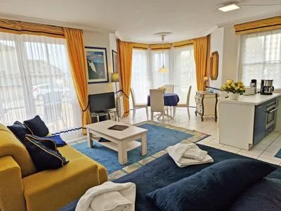 Wohnzimmer Ferienwohnung Anemone - Urlaub mit Hund am Rande des Nationalparks