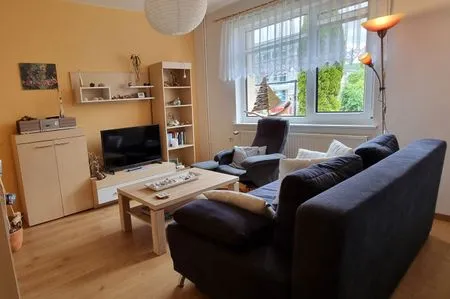 Wohnzimmer Ferienwohnung Kollwitz -  ganz nah am Sassnitzer Stadthafen