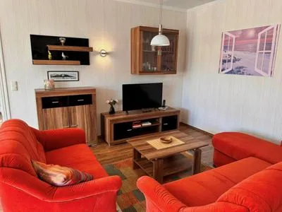 Wohnzimmer Ferienwohnung Seerose - der Kreideküste so nah
