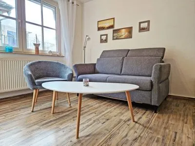 Wohnzimmer Ferienwohnung Treibholz - direkt am Nationalpark Jasmund