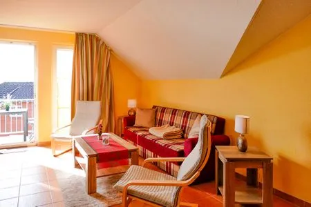 Wohnzimmer Ferienwohnung Sammy - Urlaub in ruhiger Lage mit Hund