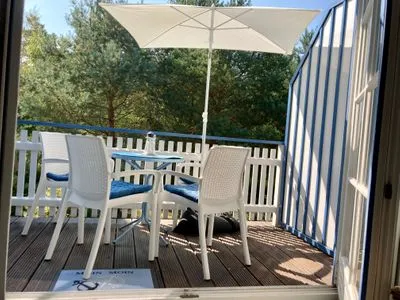 Blick auf den möblierten Balkon Achtern Diek Achtern Diek 12b - Wohnung 5