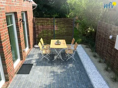 Terrasse Ferienhaus Melkerpad 28 Ferienwohnung Langeoogzeit