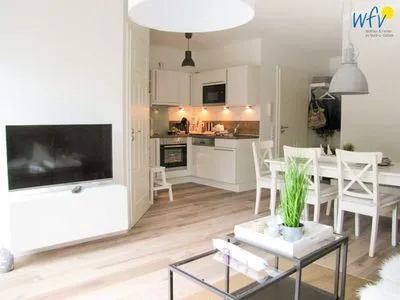 Wohnzimmer Ferienhaus Melkerpad 28 Ferienwohnung Langeoogzeit