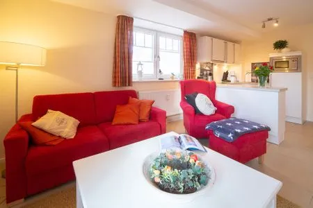Wohnzimmer Strand Residenz Ferienwohnung "Strandruh"