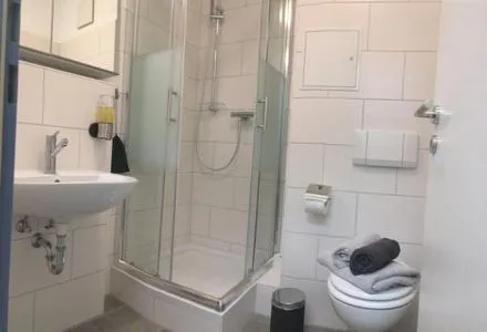 Badezimmer Ferienwohnung Haffblick A8 am Salzhaff