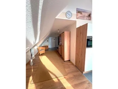 Blick in den Flur vom Wohnzimmer  Ferienwohnung Seepferdchen