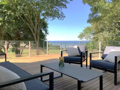 Die schöne Dachterrasse mit Meerblick Westscheune am Mühlendamm