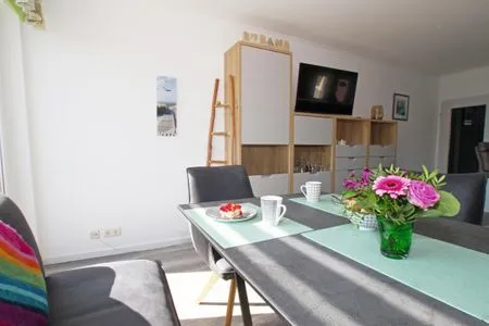Wohnzimmer Dünenschlösschen Whg. 29 Wetterfrosch