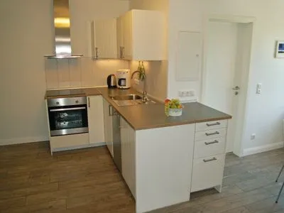 offene Küche zum Wohnzimmer Haus Friese 5 Whg. 02 Friesenbrise