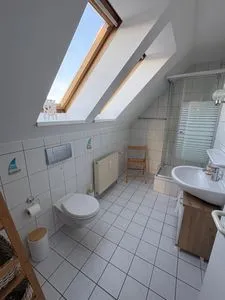 Badezimmer mit Dusche  Ferienwohnung Seepferdchen