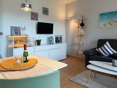 Wohnzimmer Haus Diana Ferienwohnung „Kniepsand"