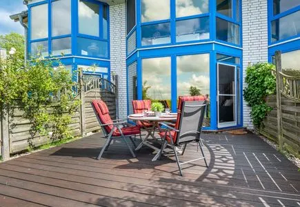 Terrasse Ferienwohnung Schleiwiese mit Meerblick in Stexwig