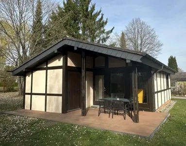 Terrasse Ferienhaus Blätterdach