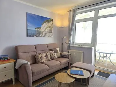 Wohnzimmer Fürstenhof App. 405 - mit Balkon und Meerblick