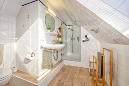 Badezimmer mit Dusche Ferienpark Freesenbruch Wohnung 4.4 - Seeschwalbe