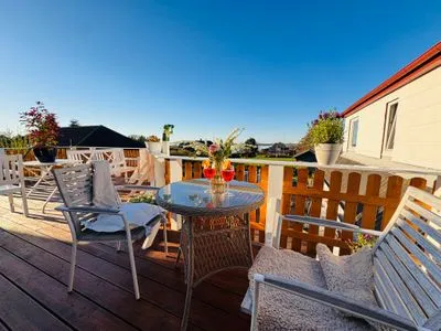 Gemütlicher Balkon mit Blick über die Förde bis nach Dänemark Nordkiek No. 8