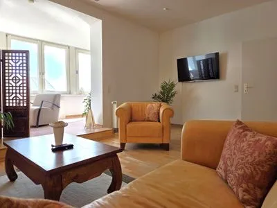 Wohnzimmer Villa Johanna, App.1 - Bädervilla mit herrlichem Meerblick